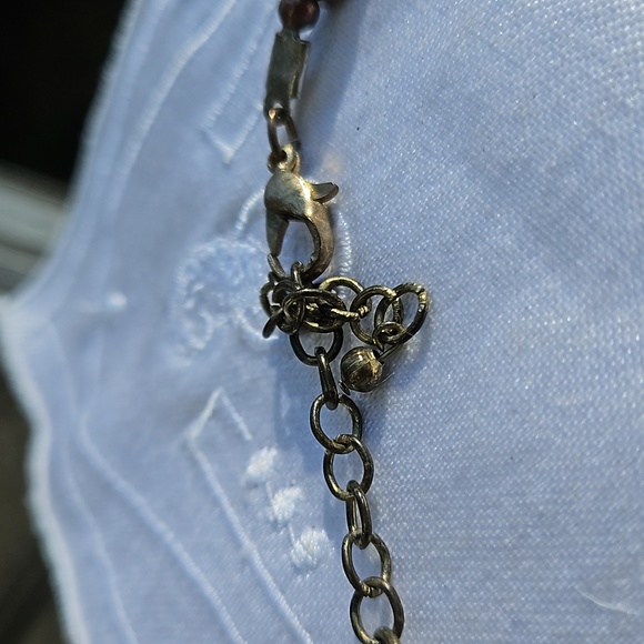 Bright Orange and Gold Toned Bead Multi Strand Expanding Bead Necklace #171 - Picture 5 of 5